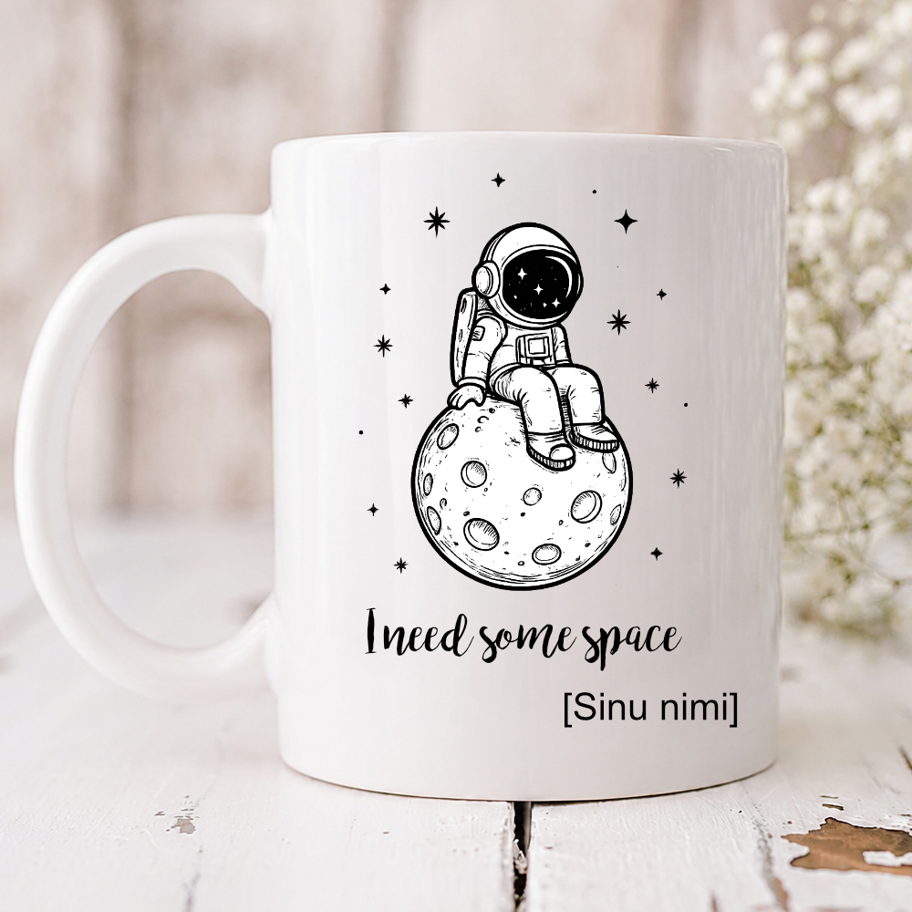Space Retro seeria "I need some space" keraamiline kruus, 330 ml - Pilt 2