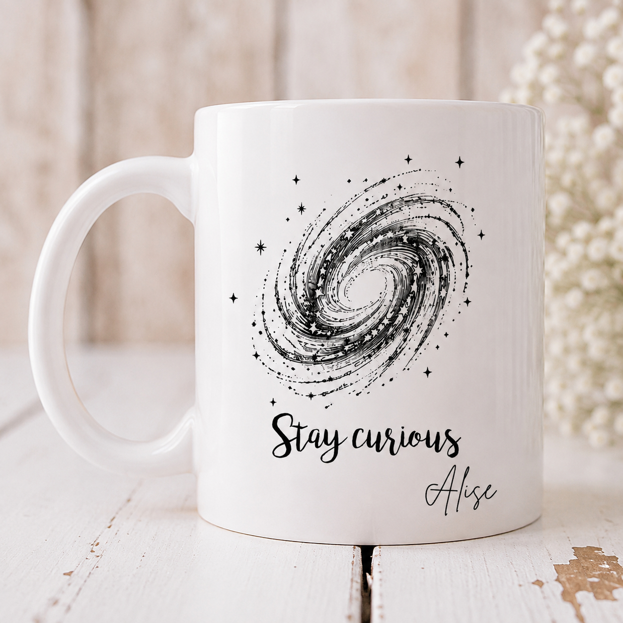 Space Retro seeria “Stay curious” keraamiline kruus, 330 ml - Pilt 3