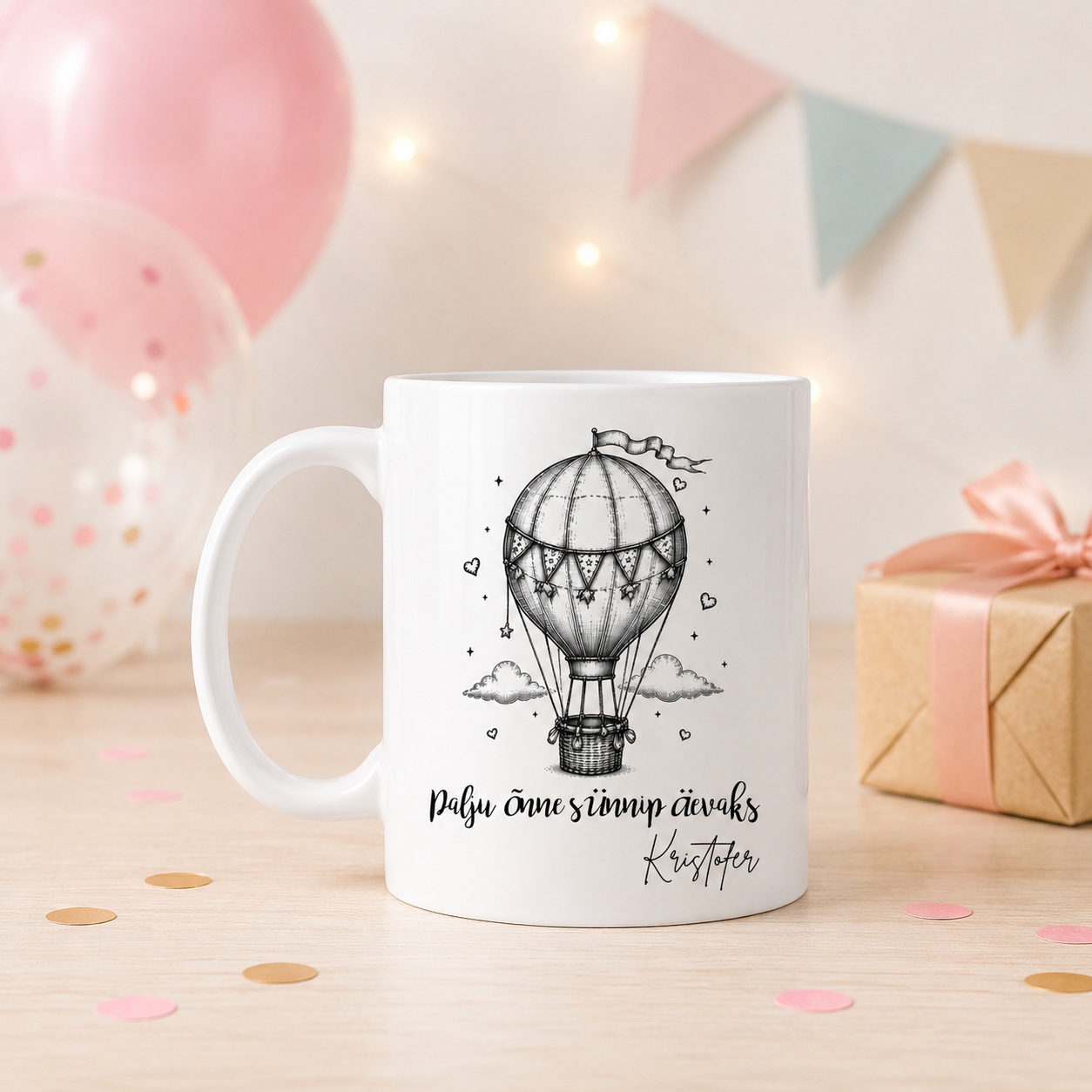 Birthday Retro seeria “Hot Air Balloon” keraamiline kruus, 330 ml - Pilt 3