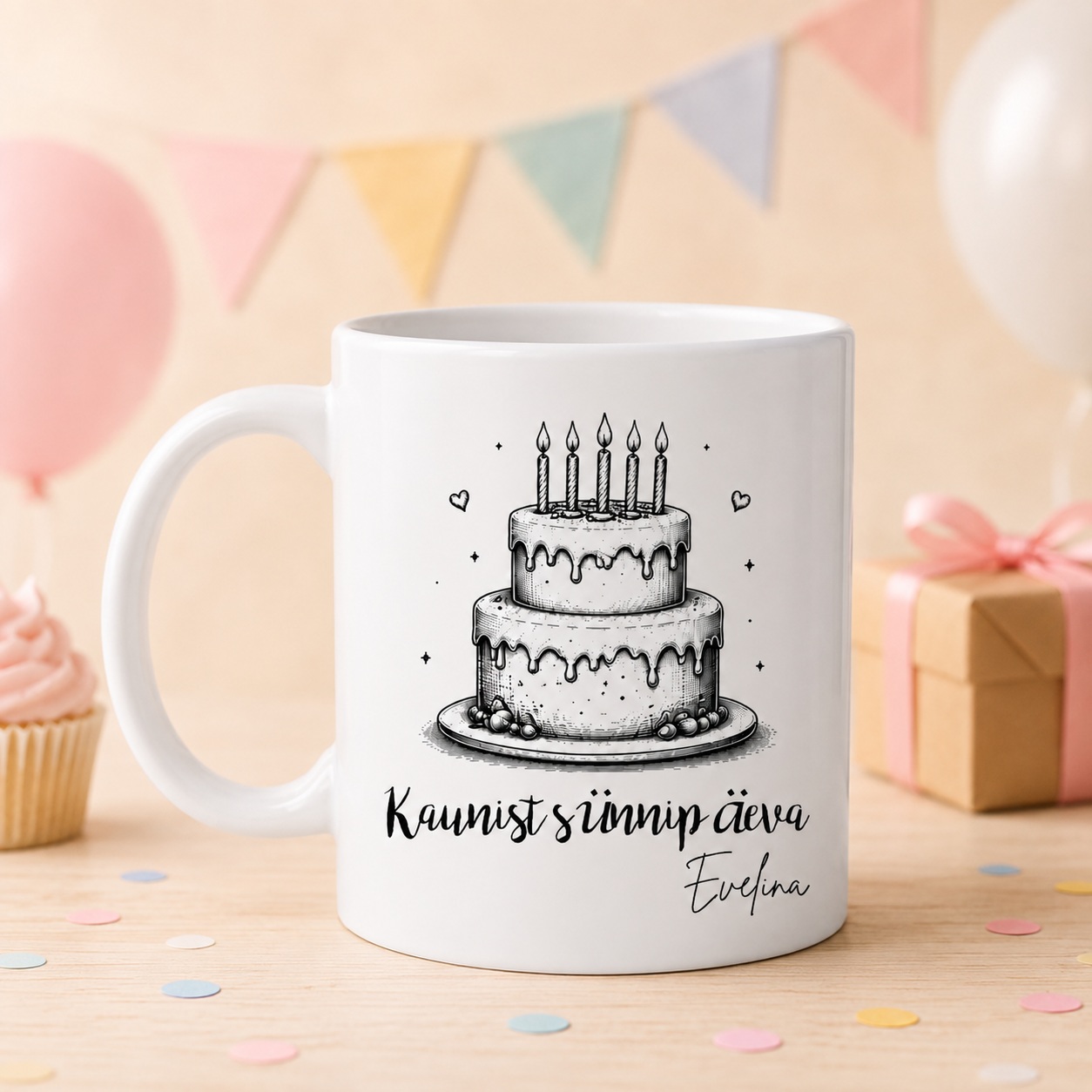 Birthday Retro seeria “Cake of Wishes” keraamiline kruus, 330 ml - Pilt 3
