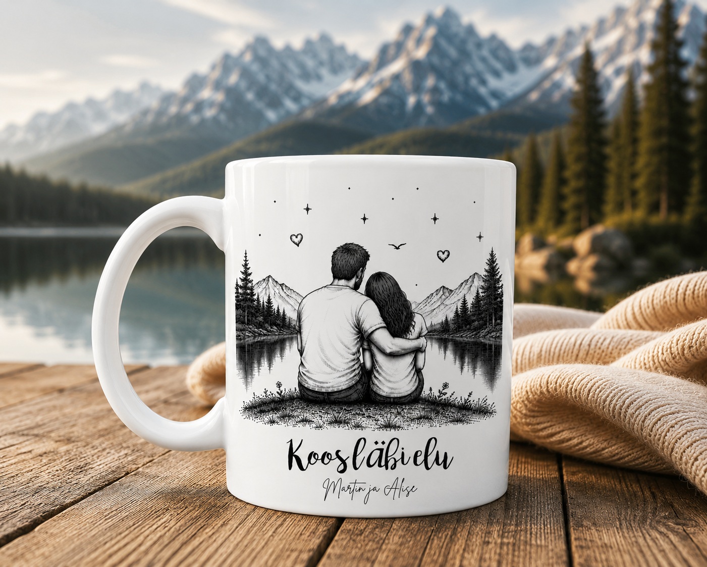 Family Love retro seeria “Together” keraamiline kruus, 330 ml - Pilt 3