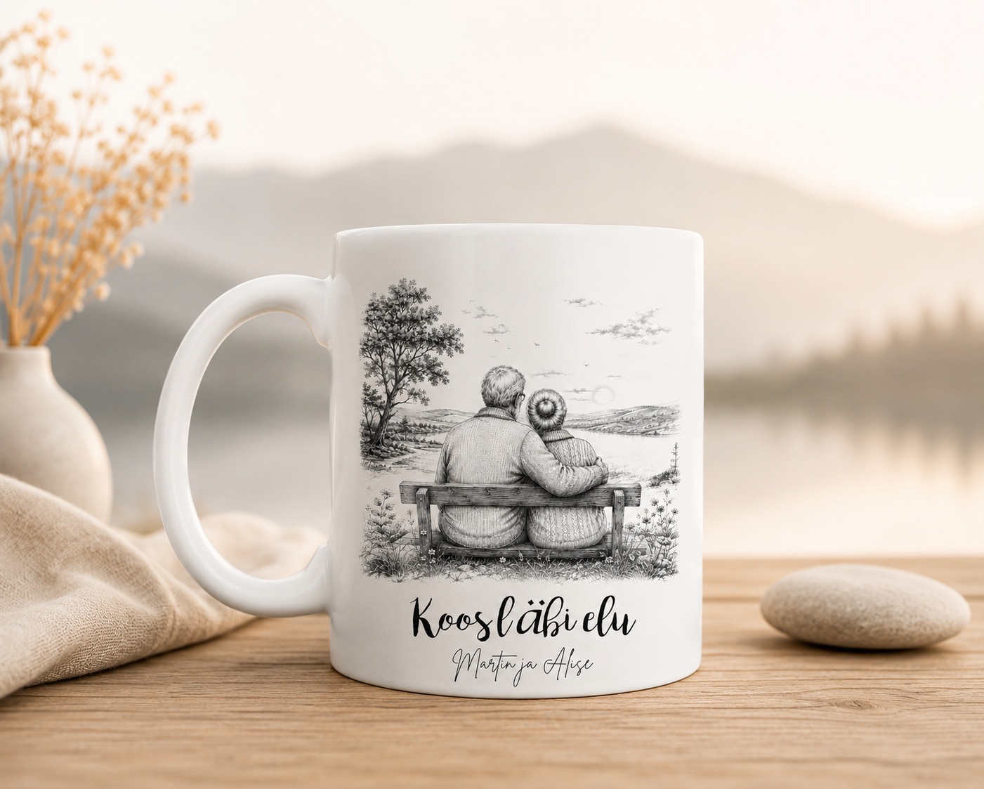 Family Love retro seeria “Together forever” keraamiline kruus, 330 ml - Pilt 3